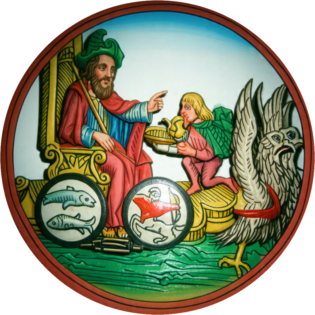 Jupiter as the sky god, with Sagittarius and Pisces