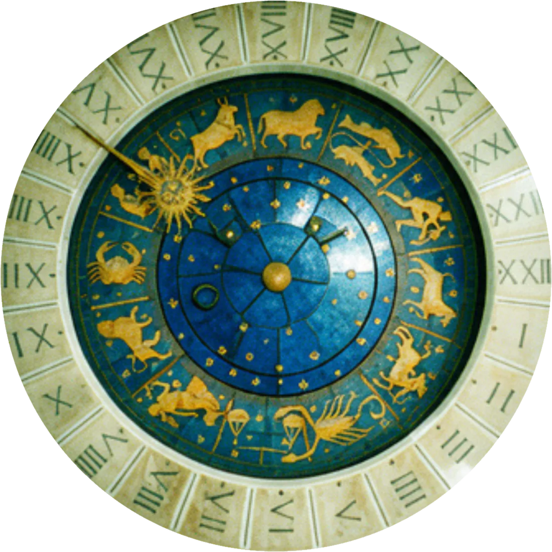 Clock face of San Marco with planets and zodiac
